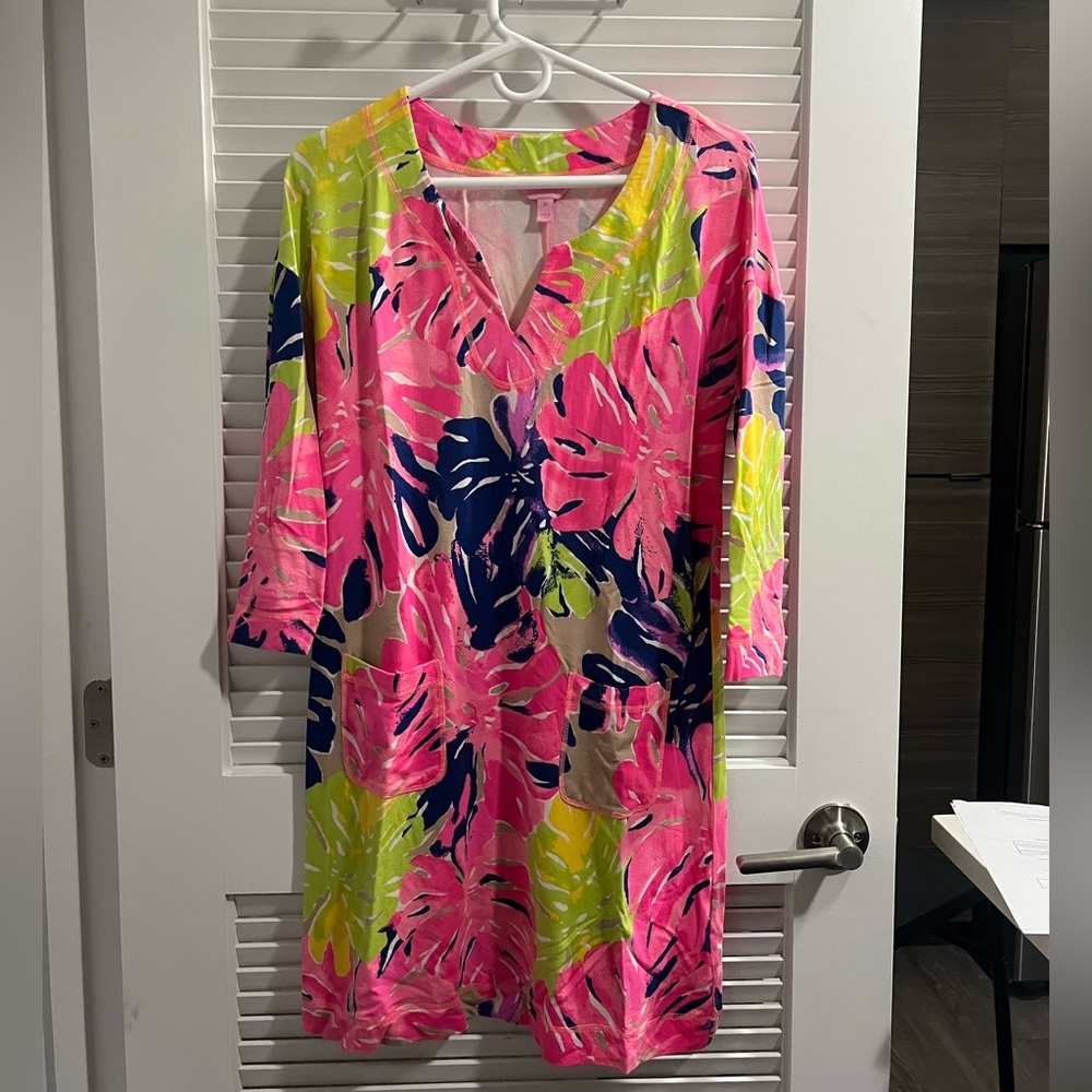 Lilly Pulitzer Pink and Green Floral Dress